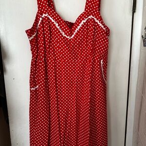 Cherry Velvet Red Polka Dot Dress